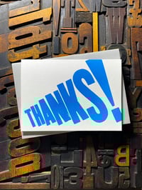 Image 7 of Thanks! | Typographic Letterpress Card | Fluorescent Blue