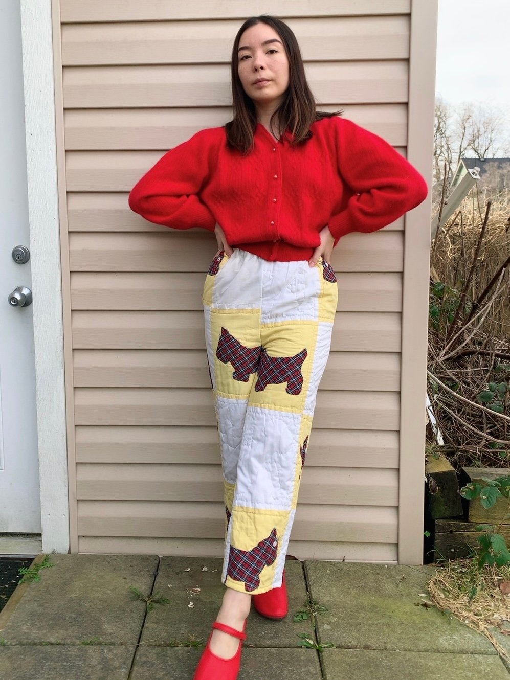 Image of Quilt High Waisted Pants - Scottie Dogs