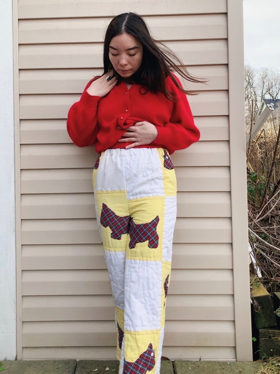 Image of Quilt High Waisted Pants - Scottie Dogs