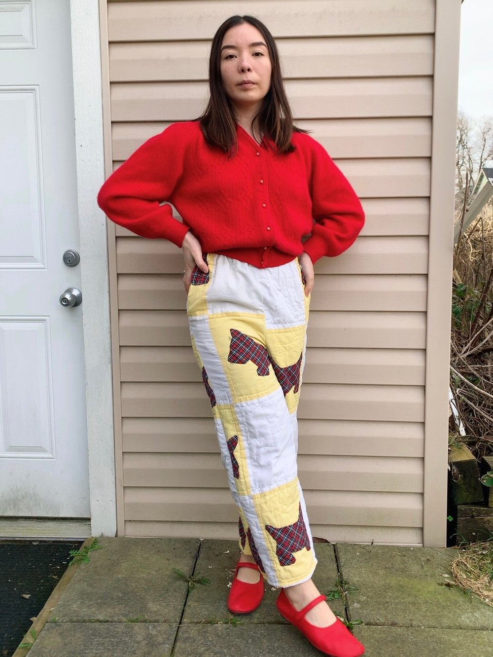 Image of Quilt High Waisted Pants - Scottie Dogs