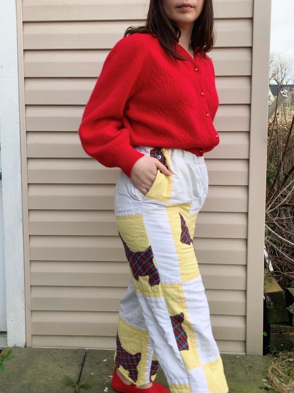 Image of Quilt High Waisted Pants - Scottie Dogs