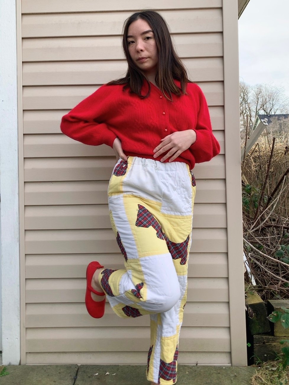 Image of Quilt High Waisted Pants - Scottie Dogs