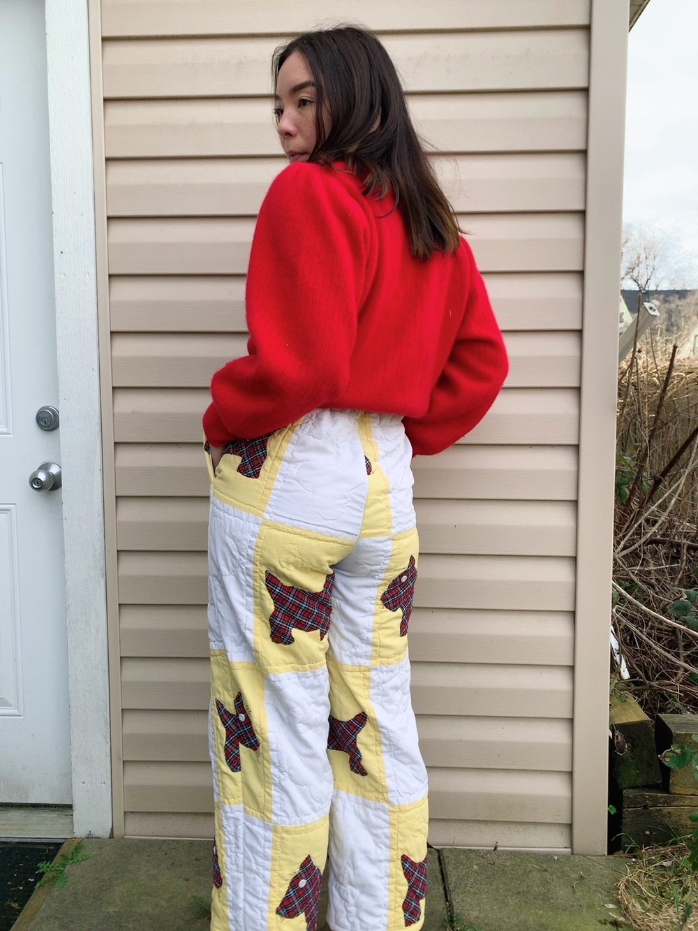 Image of Quilt High Waisted Pants - Scottie Dogs