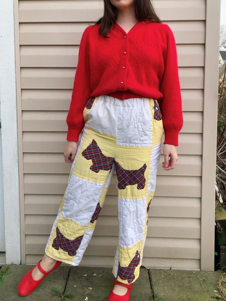 Image of Quilt High Waisted Pants - Scottie Dogs