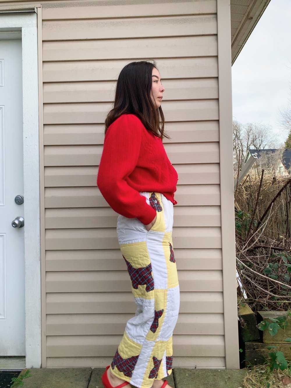Image of Quilt High Waisted Pants - Scottie Dogs