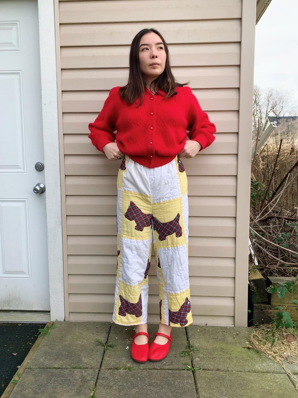 Image of Quilt High Waisted Pants - Scottie Dogs