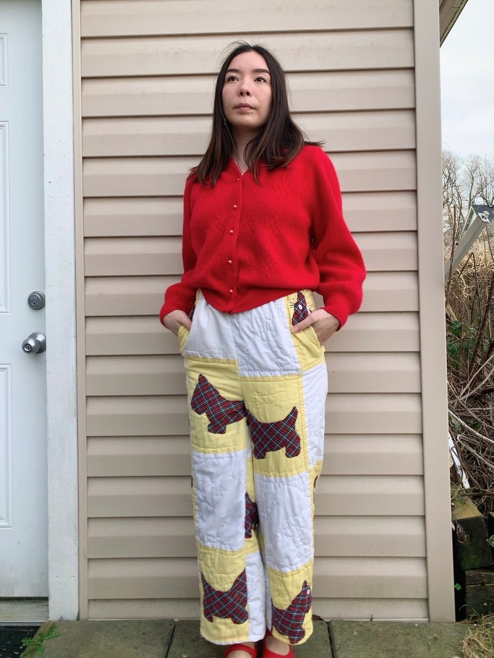 Image of Quilt High Waisted Pants - Scottie Dogs