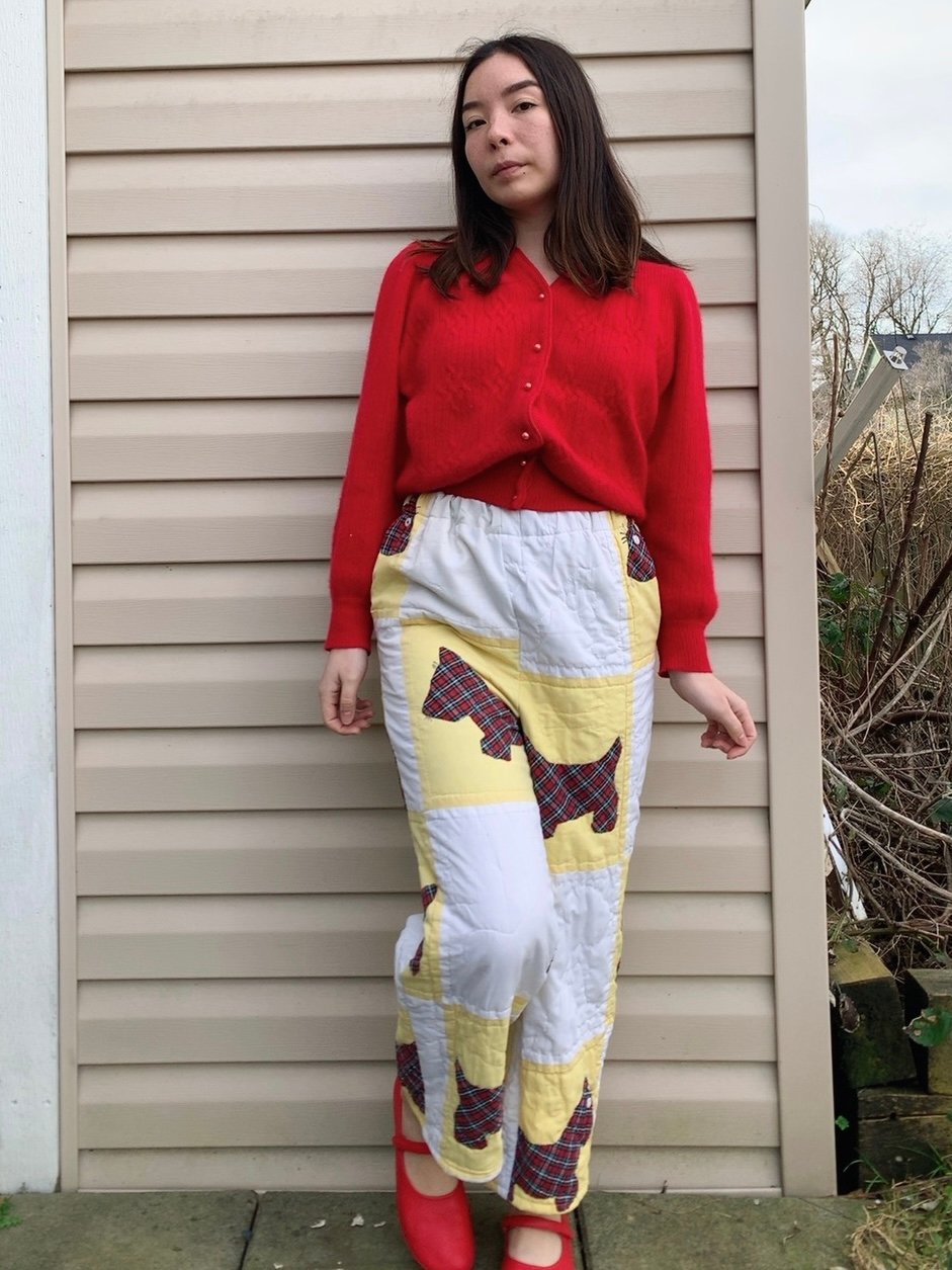 Image of Quilt High Waisted Pants - Scottie Dogs