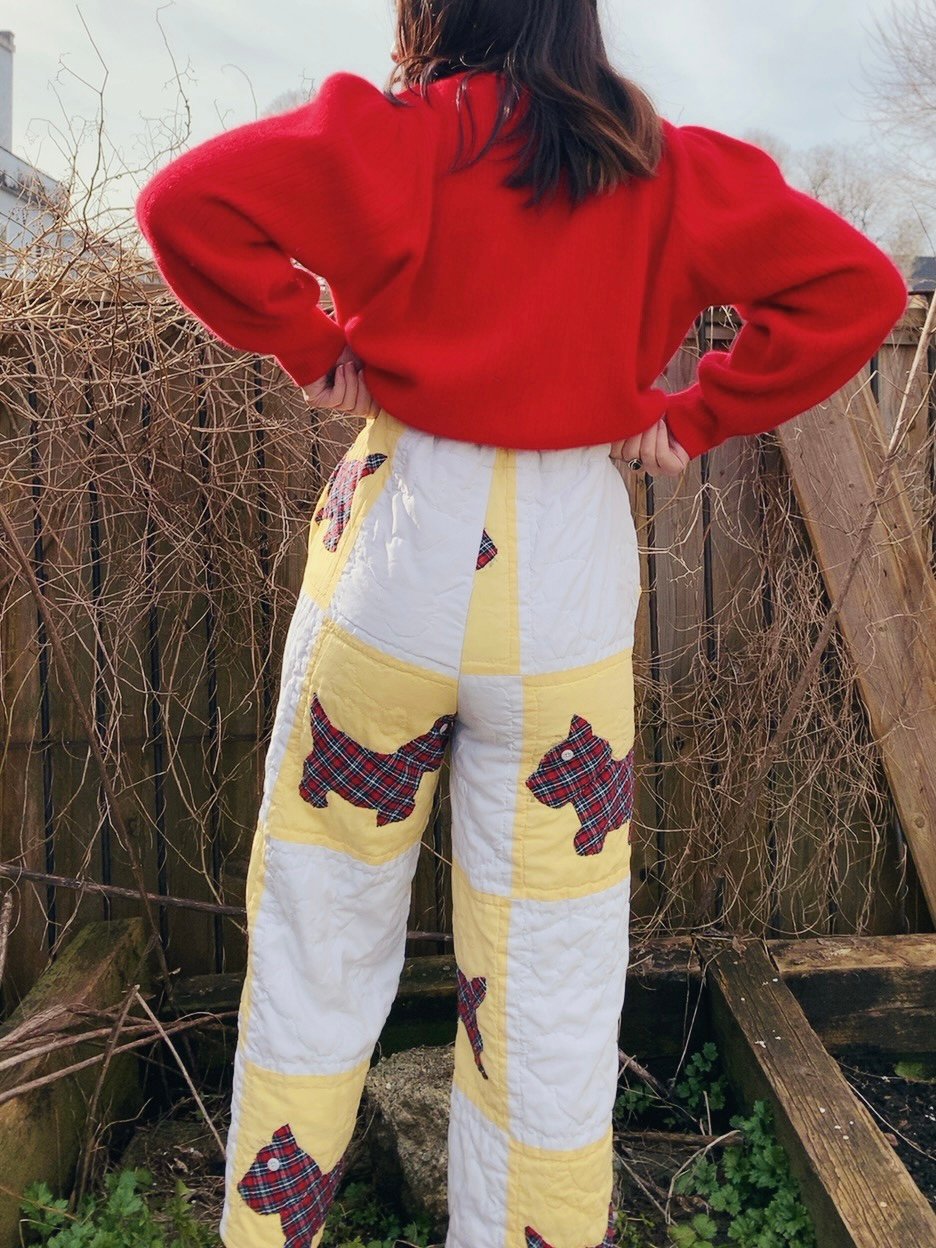 Image of Quilt High Waisted Pants - Scottie Dogs