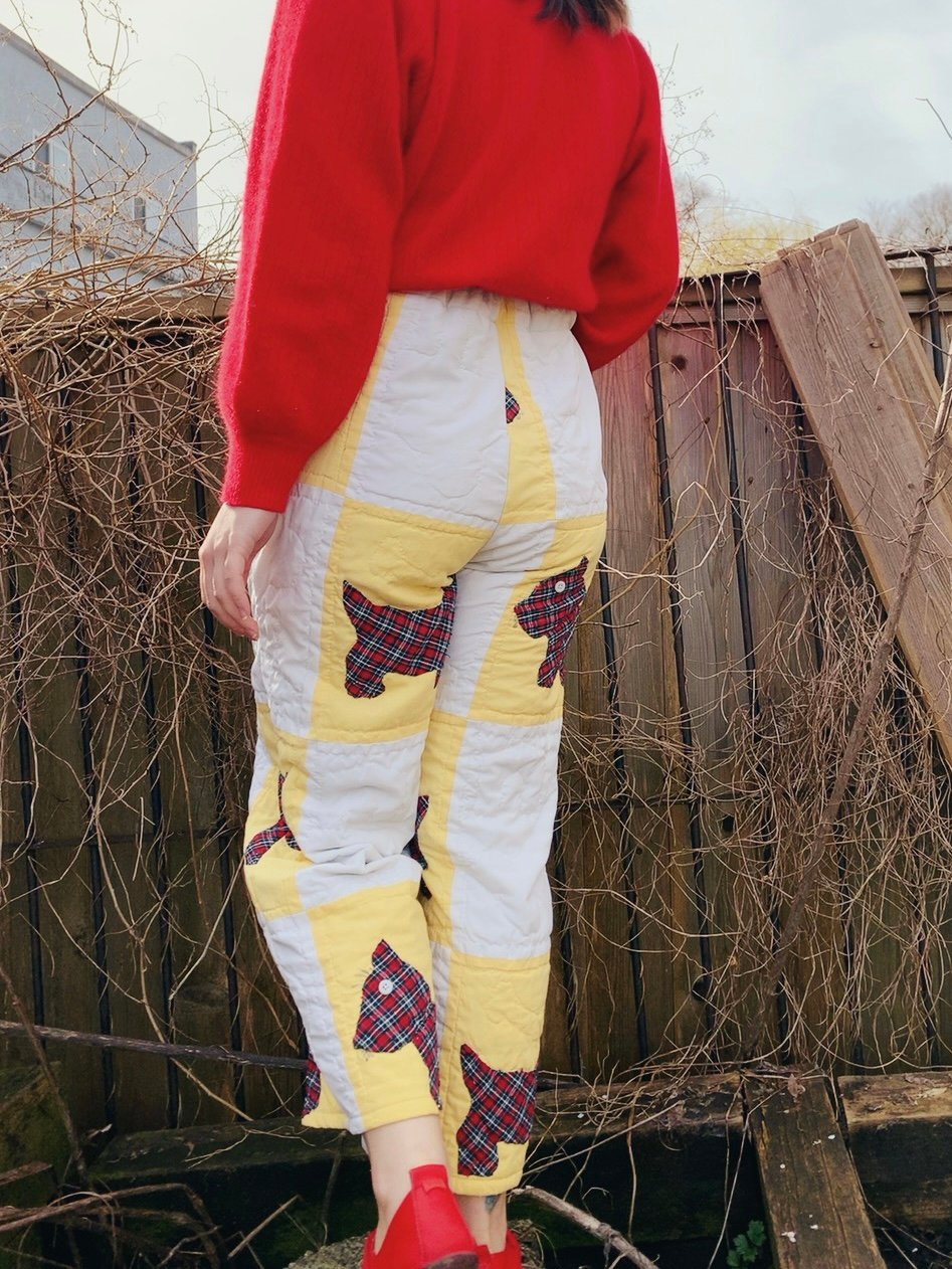Image of Quilt High Waisted Pants - Scottie Dogs