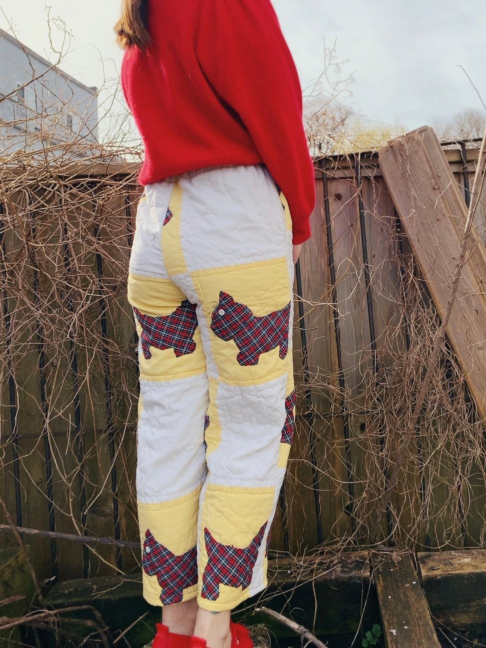 Image of Quilt High Waisted Pants - Scottie Dogs