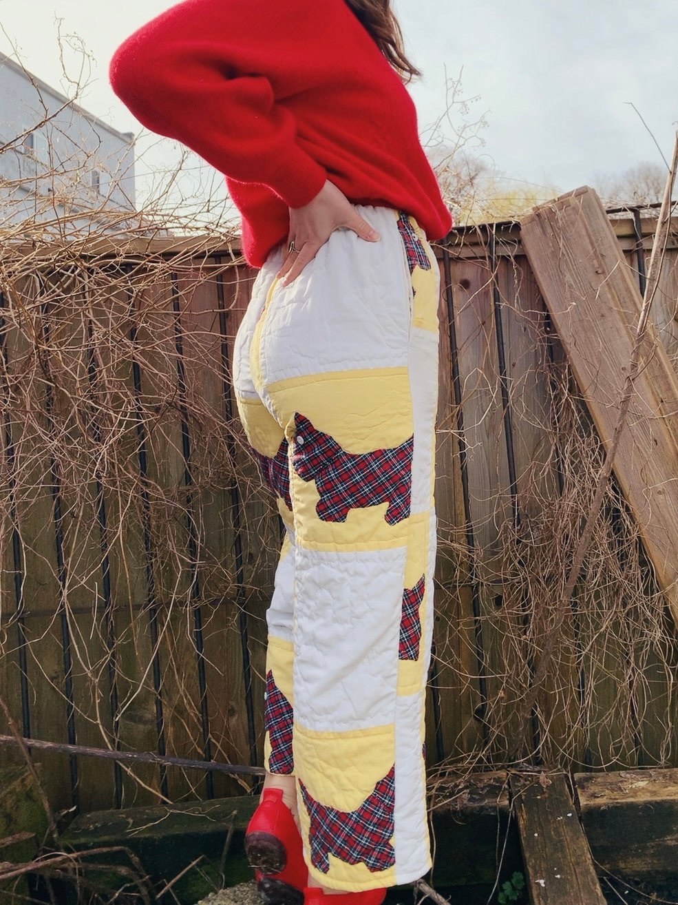Image of Quilt High Waisted Pants - Scottie Dogs