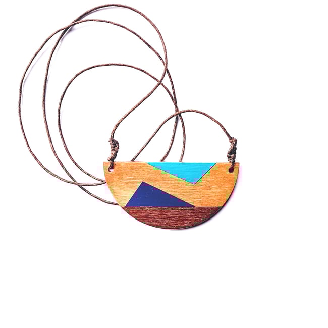 Nova Colorblock Wood Necklace 