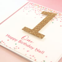 Image 7 of Glitter & Confetti. Number Birthday Card. Personalised Birthday Card.