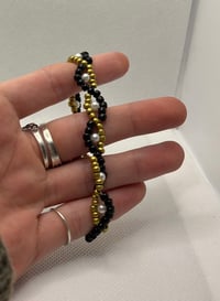 Black & Gold Pearl Beaded Bracelet