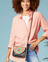 Image 2 of Artisan Beaded Split Pocket Crossbody