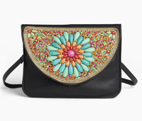 Image 1 of Artisan Beaded Split Pocket Crossbody