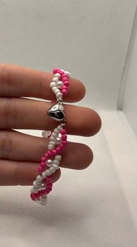 Pink & White Pearl Beaded Bracelet