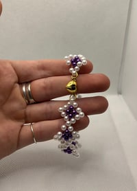 White & Purple Beaded Bracelet