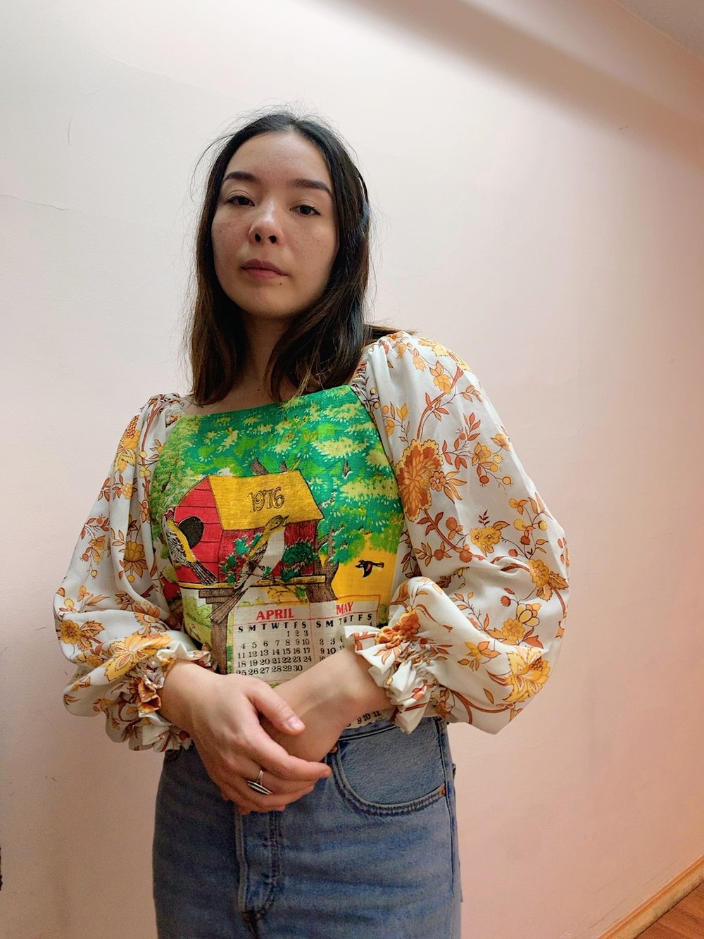 Image of Tea Towel Top — Birdhouse