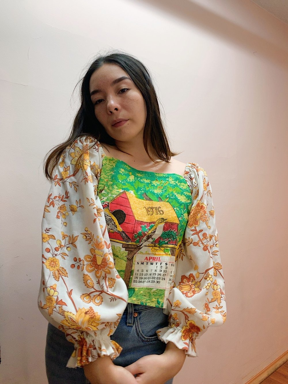 Image of Tea Towel Top — Birdhouse