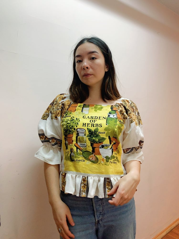 Image of Tea Towel Top — Garden of Herbs