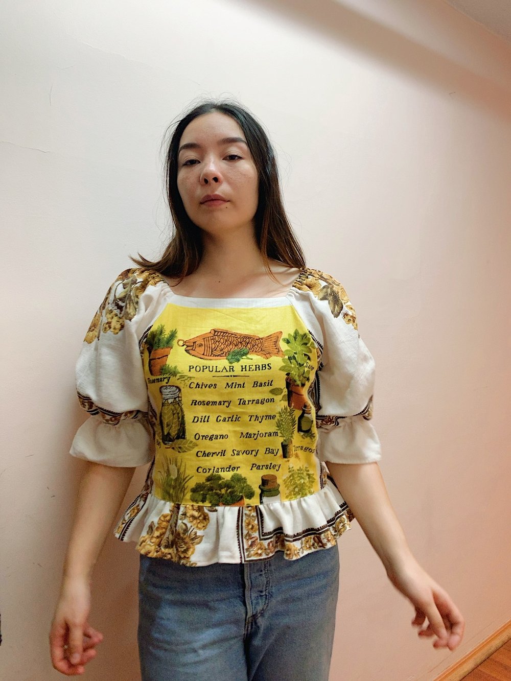 Image of Tea Towel Top — Garden of Herbs