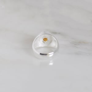 Image of Honey Yellow Citrine oval cut silver signet ring