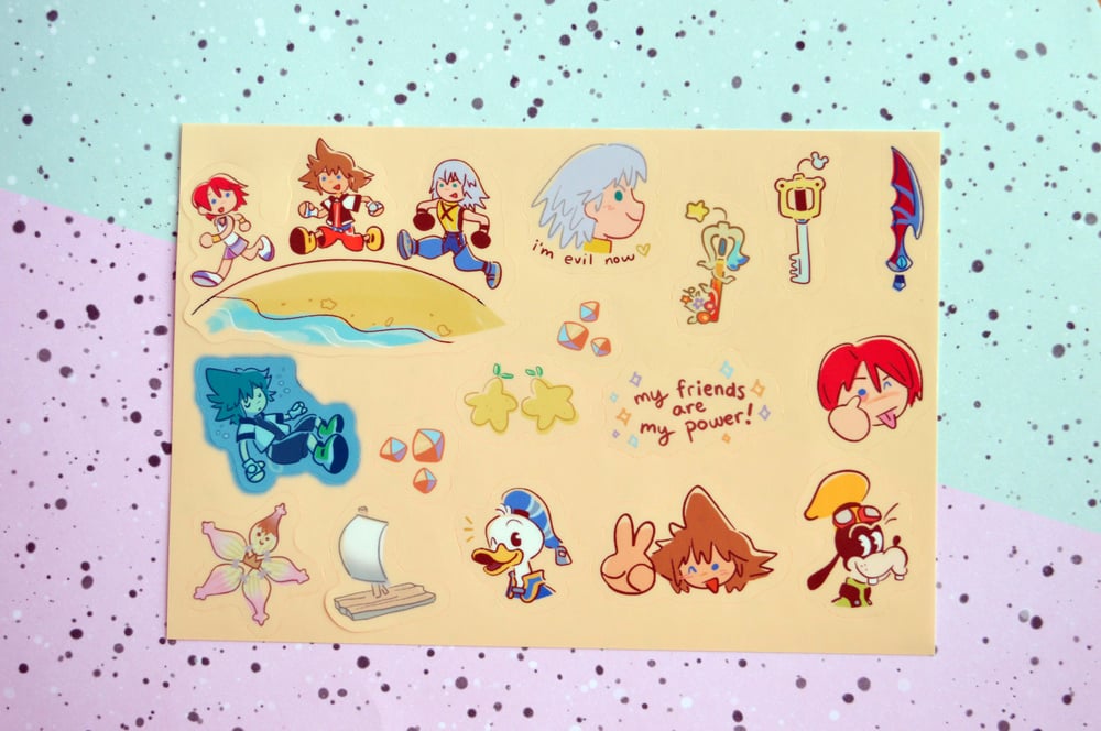 Image of Kingdom Hearts Destiny Trio Sticker Sheet