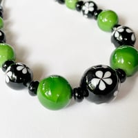 Image 3 of Black and White with Sage Green Necklace