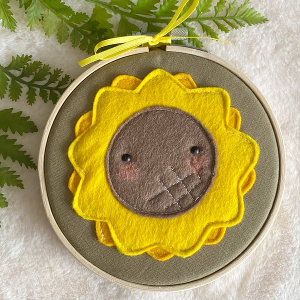 Image of Sunflower Embroidery Hoop Art