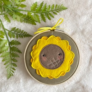 Image of Sunflower Embroidery Hoop Art