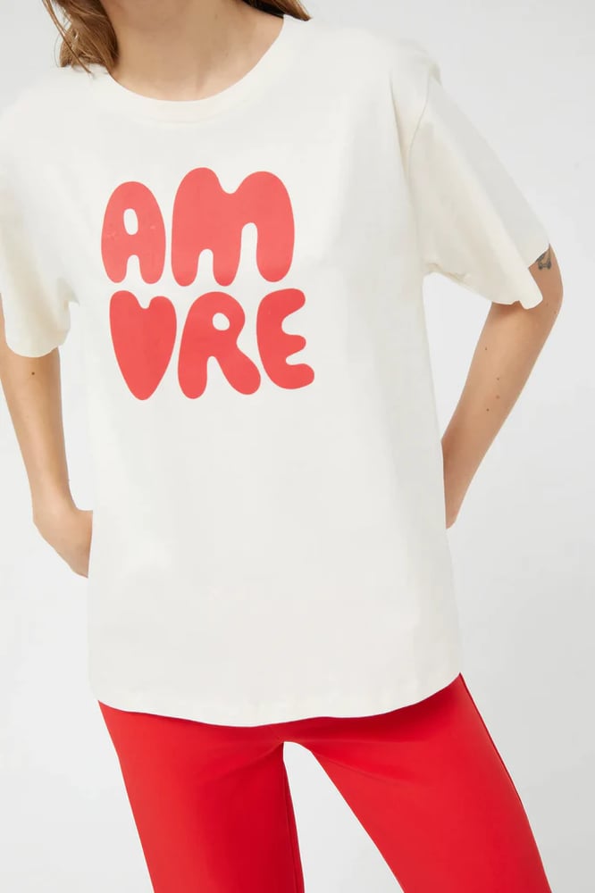 Image of Camiseta manga corta Amore blanca