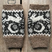 Image 1 of Midnight Hare Fingerless Mittens