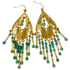 ISLA - Gold Filigree Turquoise & Amazonite Fringe Earrings Image 2