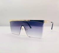 Image 1 of Rimless Gold Accent Sunglasses 