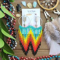 Image 1 of Desert Skies Fringe Earrings | Beaded Southwestern Earrings