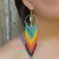 Image 3 of Desert Skies Fringe Earrings | Beaded Southwestern Earrings