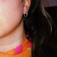 Image 3 of linea silver hoops small