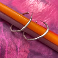 Image 1 of linea silver hoops large