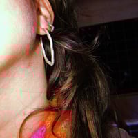 Image 2 of linea silver hoops large