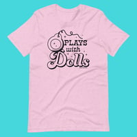 Image 3 of Plays With Dolls T-Shirt / Mustard or Pink