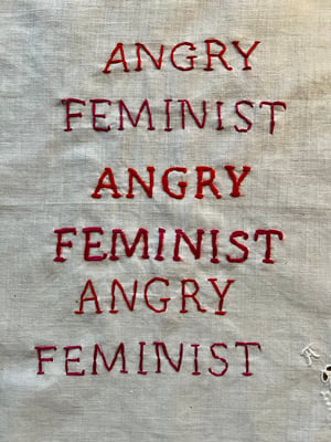 Image of Angry Feminist - original embroidery