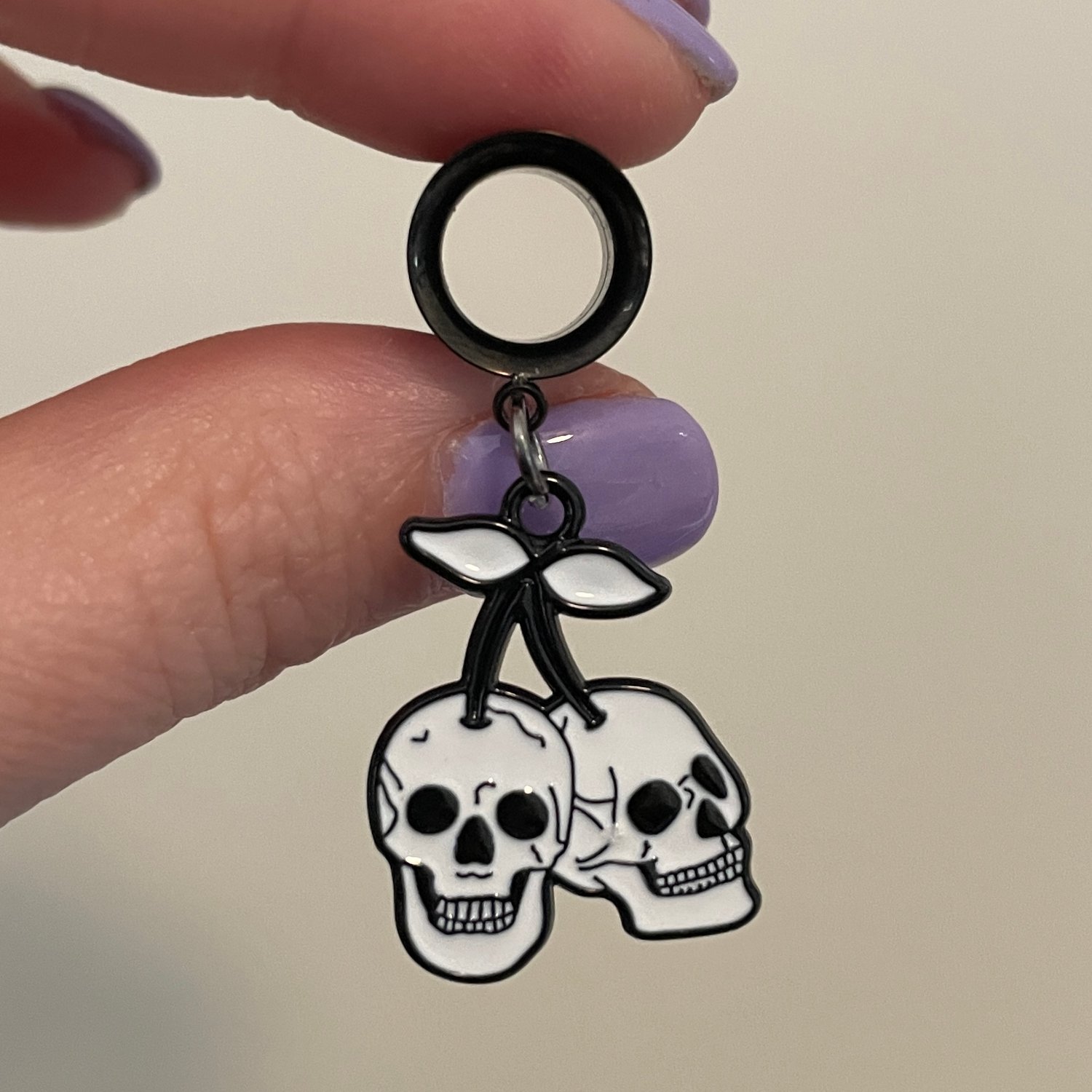 Image of Cherry Skull Tunnel Dangles (sizes 4g-2")