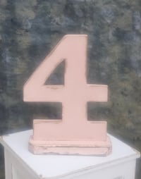 Handmade wooden number 4 pink