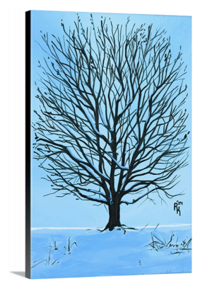 Image of Oak Tree in Winter Canvas Print