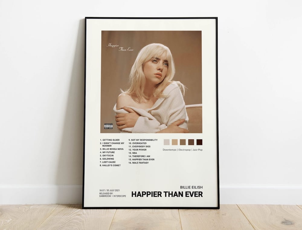 Billie Eilish - Happier Than Ever Album Cover Poster