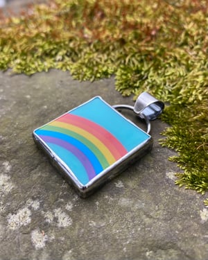 Image of Large Rainbow Connection Pendant - Turquoise