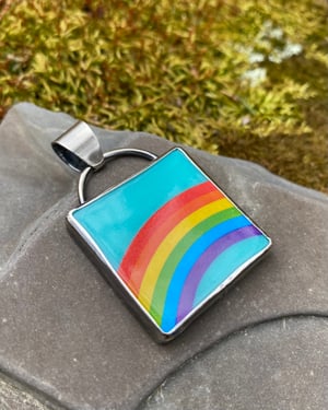 Image of Large Rainbow Connection Pendant - Turquoise