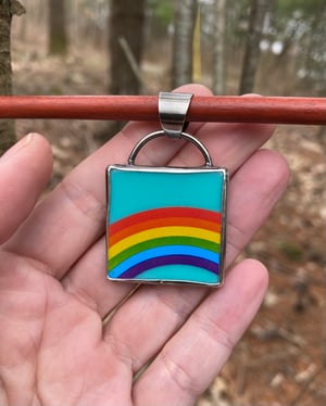 Image of Large Rainbow Connection Pendant - Turquoise